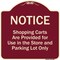 Signmission Designer Series-Notice-Shopping Carts Are Provided For Use In The Store And, BU-1818-9805 A-DES-BU-1818-9805 - alternate 1